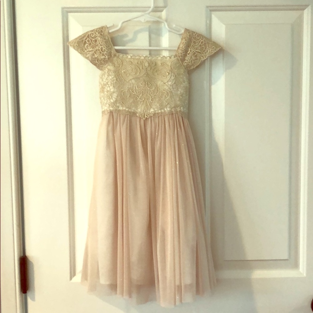 🔥BOGO 50%🔥Girls 4T Gold Formal Dress